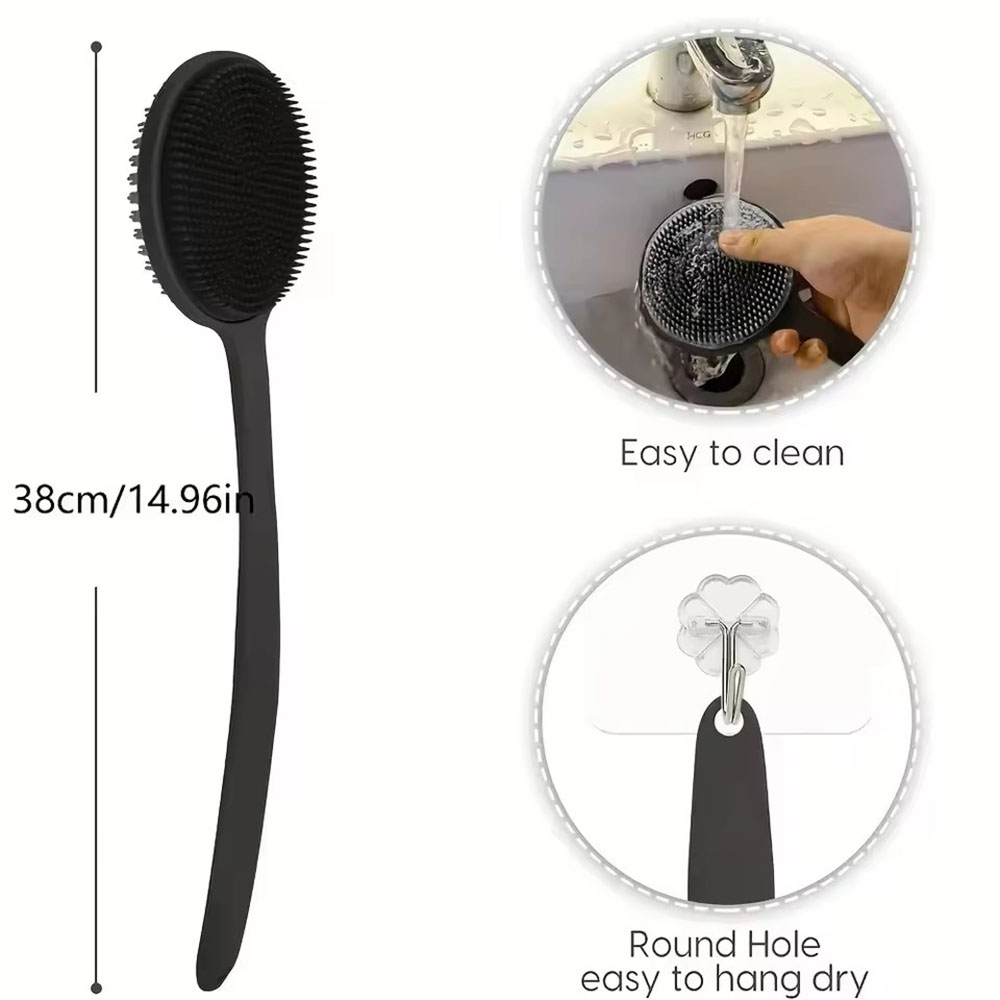 1개 실리콘 등 문지름 브러시, 샤워용 긴 손잡이, 몸 - Men'S Accessories Types 리뷰 및 가격
