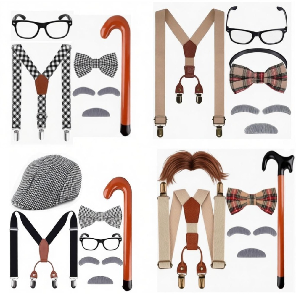 100일 학교 기념일 의상 노인 코스튬 모자 스트랩 넥 - Men'S Accessories In The 1920S 리뷰 및 가격