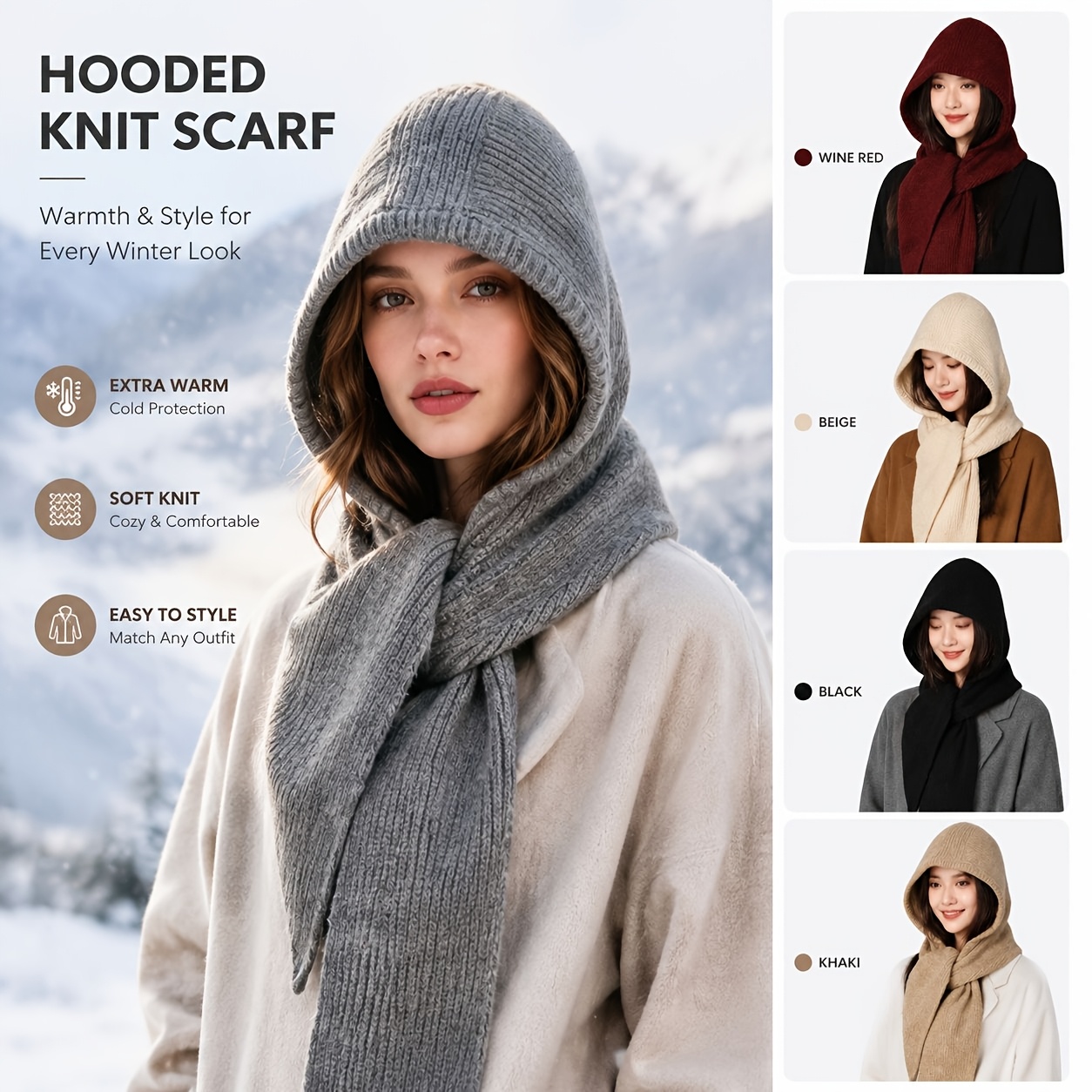 여성용, 남성용 후드형 스카프, 올인원 후드형 스카프, - Men Accessories All 리뷰 및 가격
