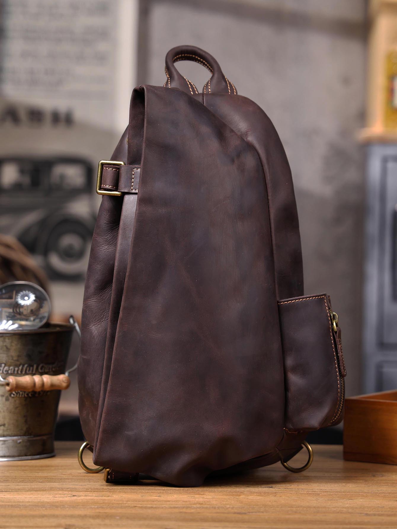 빈티지 오거나이저 디자이너 크레이지 호스 소가죽 남성용 - Travel Organizer Men 리뷰 및 가격