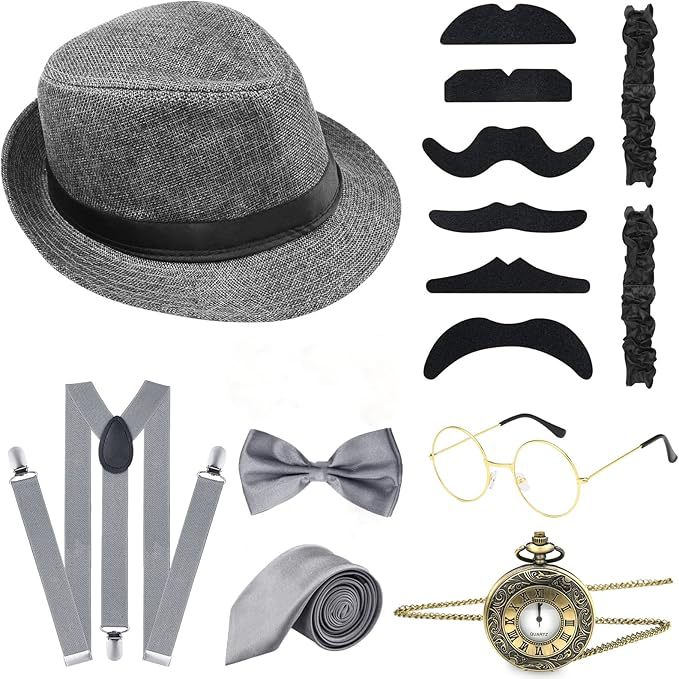 남성용 1920년대 개츠비 코스튬 액세서리 세트 갈색  - Men'S Accessories In The 1920S 리뷰 및 가격