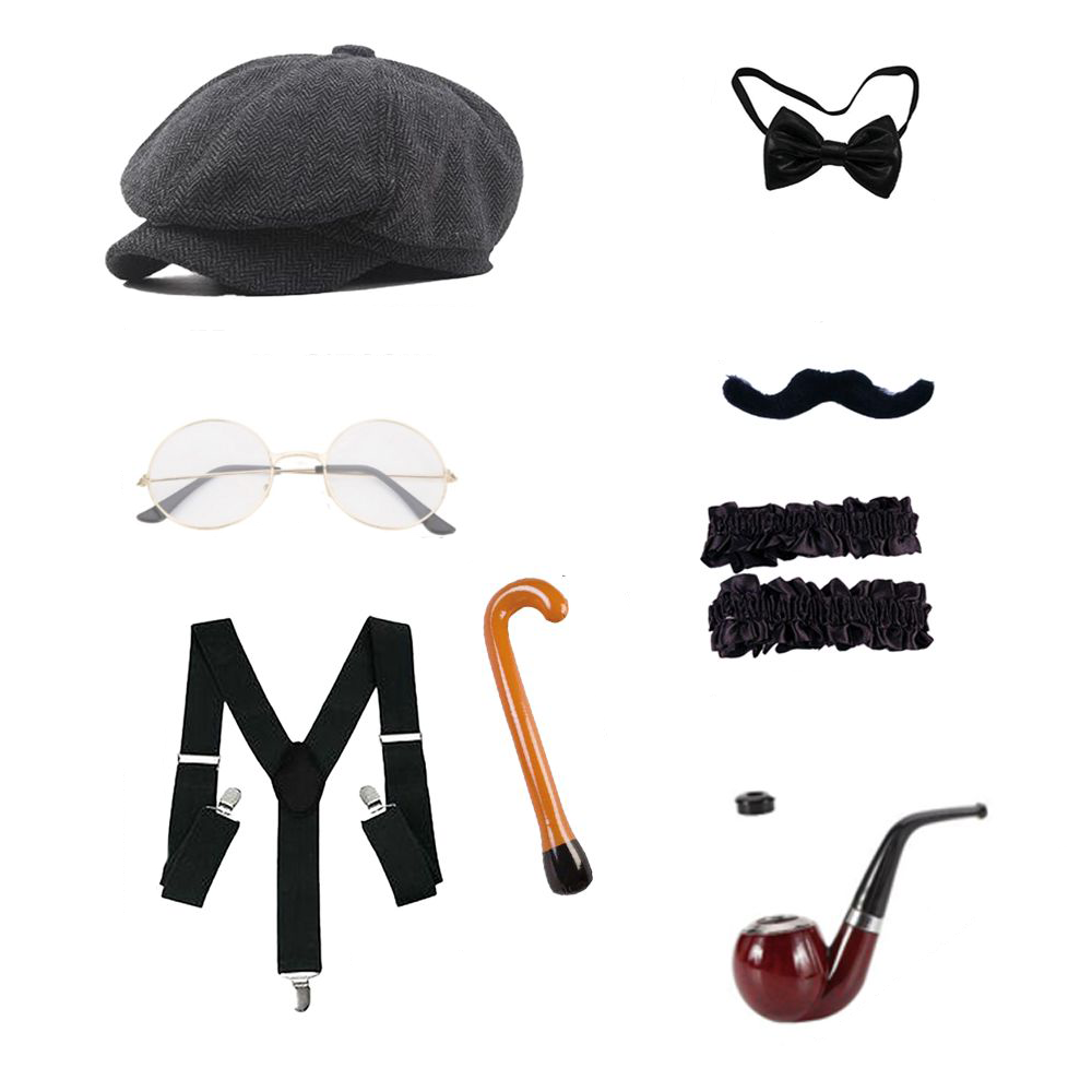 PESENAR 노인 코스튬 액세서리 세트 100일 학교 - Men'S Accessories In The 1920S 리뷰 및 가격
