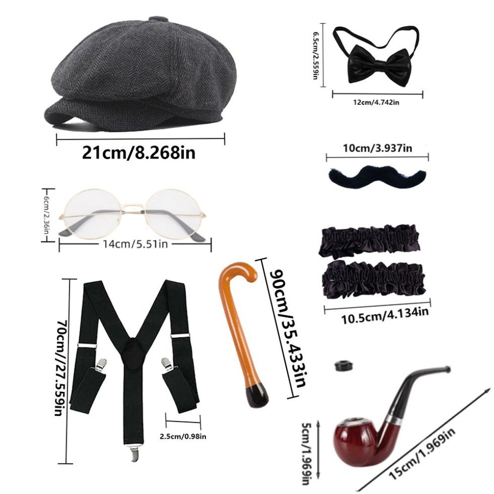 PESENAR 노인 코스튬 액세서리 세트 100일 학교 - Men'S Accessories In The 1920S 리뷰 및 가격